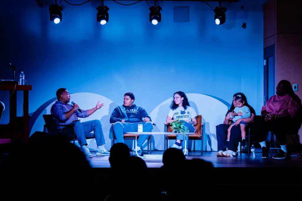 Panel discussion at a Care, Not Control event